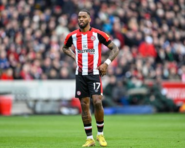 Brentford 'dan Ivan Toney, Premier Lig maçı sırasında Brentford Chelsea' ye karşı Gtech Community Stadyumu, Londra, 2 Mart 202