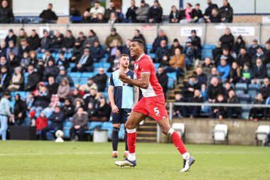 Barnsley 'li Donovan Pines, 2 Mart 202' de Adams Park, High Wycombe, İngiltere 'de Wycombe Wanderers-Barnsley maçında 2-2' lik galibiyet golünü kutluyor.