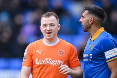 Blackpool 'dan Shayne Lavery, 2 Mart 202' de Croud Meadow, Shrewsbury 'de oynanan Sky Bet 1 karşılaşmasında dişini kırmasına rağmen gülümsüyor.