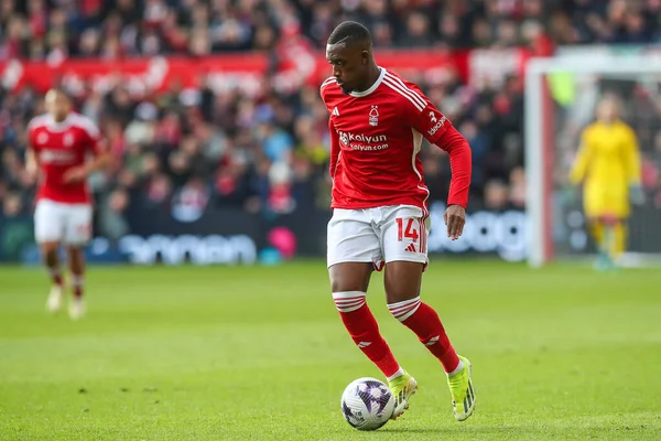 Callum Hudson Odoi Nottingham Forest Breaks Ball Premier League Match — Stock Photo, Image