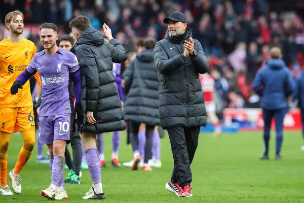 Jrgen Klopp Manager Liverpool Celebrates His Teams Win Premier League — Stock Photo, Image