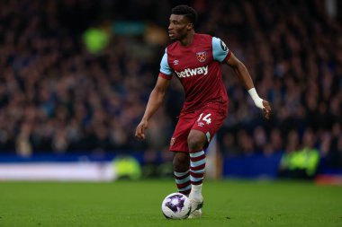 Premier Lig maçında West Ham United 'tan Mohammed Kudus Goodison Park, Liverpool, İngiltere' de Everton-West Ham United maçında