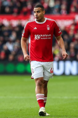 Nottingham Ormanı 'ndan Murillo Premier Lig maçı sırasında Nottingham Ormanı Liverpool' a karşı City Ground, Nottingham, 2 Mart 202