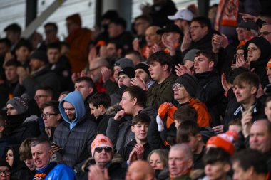 Blackpool taraftarları 2 Mart 202 'de Croud Meadow, Shrewsbury, İngiltere' de oynanan Shrewsbury Town-Blackpool maçında