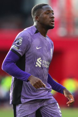 Liverpool 'dan İbrahima Konat Premier Lig maçı sırasında Nottingham Forest, Liverpool' a karşı City Ground, Nottingham, 2 Mart 2024