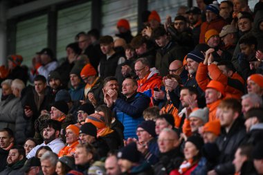 Blackpool taraftarları 2 Mart 202 'de Croud Meadow, Shrewsbury, İngiltere' de oynanan Shrewsbury Town-Blackpool maçında