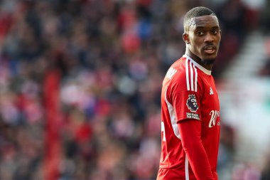 Nottingham Ormanı 'ndan Callum Hudson-Odoi Premier League maçı sırasında Nottingham Forest Liverpool' a karşı City Ground, Nottingham, 2 Mart 202