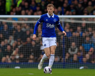 Everton 'dan Jarrad Branthwaite Premier League maçı sırasında Everton - West Ham United Goodison Park, Liverpool, İngiltere, 2 Mart 202
