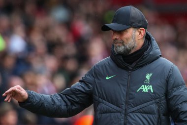 Liverpool Premier Lig maçında Jrgen Klopp teknik direktörü Nottingham Forest Liverpool 'a karşı City Ground, Nottingham, 2 Mart 2024