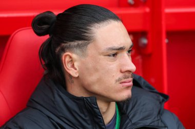 Liverpool 'dan Darwin Nez Premier Lig maçı sırasında Nottingham Forest, Liverpool' a karşı City Ground, Nottingham, İngiltere, 2 Mart 2024