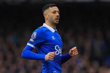 Everton 'dan Dwight McNeil Premier League maçı sırasında Everton, West Ham United' a karşı Goodison Park, Liverpool, İngiltere, 2 Mart 202