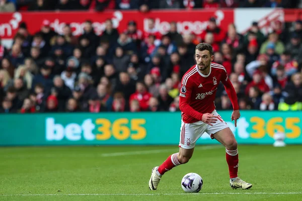 Harry Toffolo Nottingham Forest Azione Durante Partita Premier League Nottingham — Foto Stock