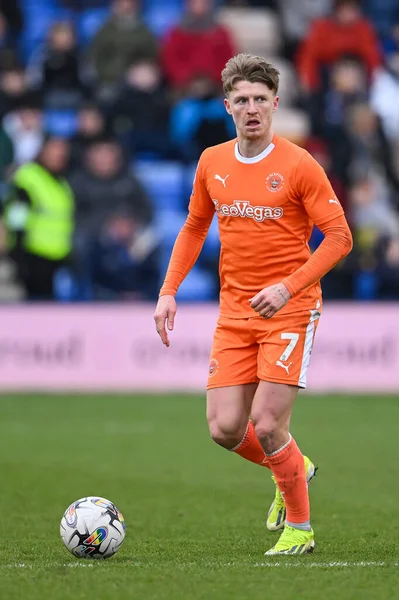 George Byers Blackpool Gör Paus Med Bollen Sky Bet League — Stockfoto