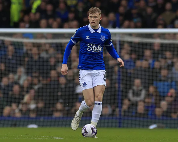 Everton 'dan Jarrad Branthwaite Premier League maçı sırasında Everton - West Ham United Goodison Park, Liverpool, İngiltere, 2 Mart 202