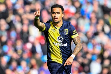 Justin Kluivert of Bournemouth celebrates his goal to make it 0-1 during the Premier League match Burnley vs Bournemouth at Turf Moor, Burnley, United Kingdom, 3rd March 202 clipart