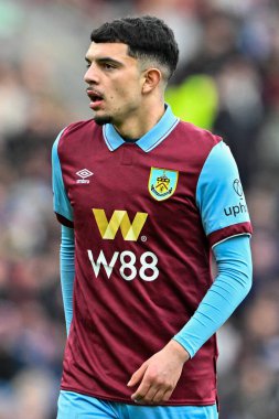 Burnley 'den Zeki Amdouni Premier Lig maçı sırasında Burnley, Burnemouth' a karşı Turf Moor, Burnley, İngiltere, 3 Mart 202