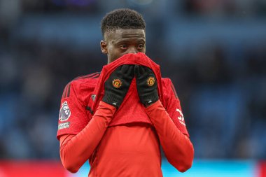 Manchester United 'dan Omari Forson Premier League maçından sonra Manchester City, Manchester United' a karşı Etihad Stadyumu, İngiltere, 3 Mart 202