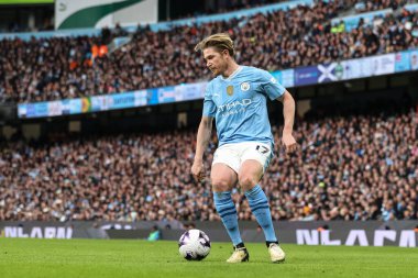 Manchester City 'den Kevin De Bruyne Premier League maçında Manchester United' a karşı Etihad Stadyumu, Manchester, İngiltere, 3 Mart 202