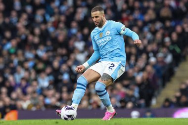 Manchester City 'den Kyle Walker Premier League maçında Manchester City' ye karşı Manchester United 'ın 3 Mart 202' de Etihad Stadyumu 'nda topu aldı.