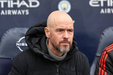 Erik ten Hag manager of Manchester United during the Premier League match Manchester City vs Manchester United at Etihad Stadium, Manchester, United Kingdom, 3rd March 2024 clipart