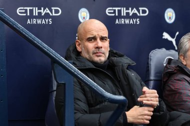 Manchester City, Manchester United 'a karşı 3 Mart 202' de Etihad Stadyumu 'nda oynanan Premier League maçında Manchester City' nin teknik direktörü Pep Guardiola