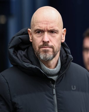 Manchester City - Manchester United Premier League maçında Manchester Stadyumu 'nda 3 Mart 202' de oynanan maçta Manchester United 'ın on Cadısı teknik direktörü Erik 10.
