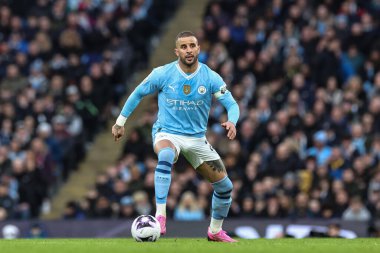 Manchester City 'den Kyle Walker Premier League maçında Manchester City' ye karşı Manchester United 'ın 3 Mart 202' de Etihad Stadyumu 'nda topu aldı.
