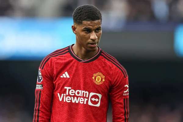 Marcus Rashford Manchester United Tijdens Premier League Match Manchester City — Stockfoto