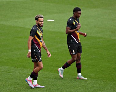 Bradford City 'den Tyreik Wright, Bradford Stadyumu' nda oynanan Vertu Kupası maçından önce Bradford City, Grimsby Town 'a karşı, 2 Eylül 2025