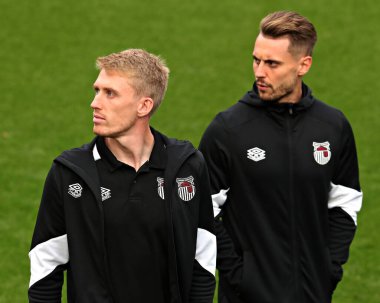 Grimsby Town 'dan Harvey Rodgers 2 Eylül 2025' te Bradford Stadyumu 'nda Bradford City Grimsby Town' a karşı oynanan Vertu Kupası maçından önce