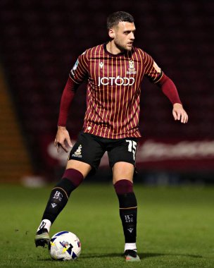 Bradford City 'den Aden Baldwin 2 Eylül 2025' te Bradford Stadyumu 'nda Bradford City ile Grimsby Town arasındaki Vertu Kupası maçında