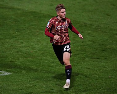 Bradford City 'den Bobby Pointon, Bradford Stadyumu' nda oynanan Vertu Kupası maçında Bradford City, Grimsby Town 'a karşı.