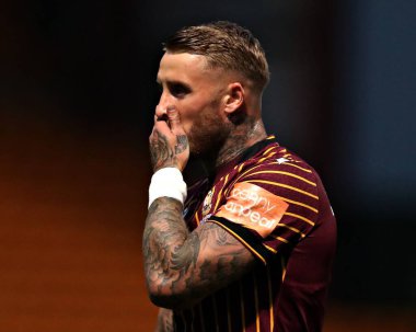 Bradford City 'den Steven Humprhys 2 Eylül 2025' te Bradford Stadyumu 'nda Bradford City ile Grimsby Town arasındaki Vertu Kupası maçında