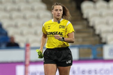 Betfred Süper Lig 25. Raundunda Yargıç Tara Jones 'a dokun. Huddersfield Giants, Leeds Gergedan' a karşı. Accu Stadyumu, Huddersfield, İngiltere, 4 Eylül 2025