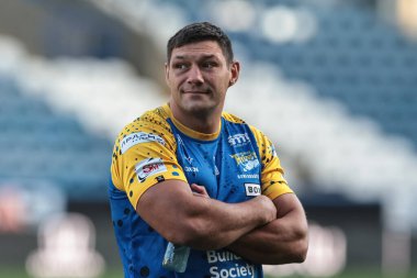 Ryan Hall of Leeds Rhinos, 25. Betfred Süper Lig karşılaşmasında Huddersfield Giants 'a karşı Leeds Gergedan maçında Huddersfield Stadyumu' nda, 4 Eylül 2025 'de geldi.