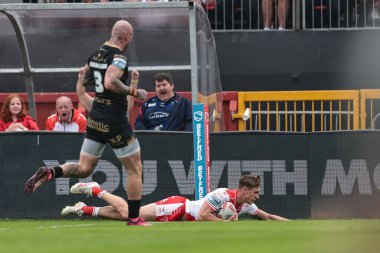 Hull KR 'dan Noah Booth Betfred Süper Lig 25. Raundunda Hull KR, Hull Hull FC' ye karşı Sewell Group Craven Park, Kingston upon Hull, Birleşik Krallık, 7 Eylül 2025 'te oynanan karşılaşma için sahaya çıkıyor.