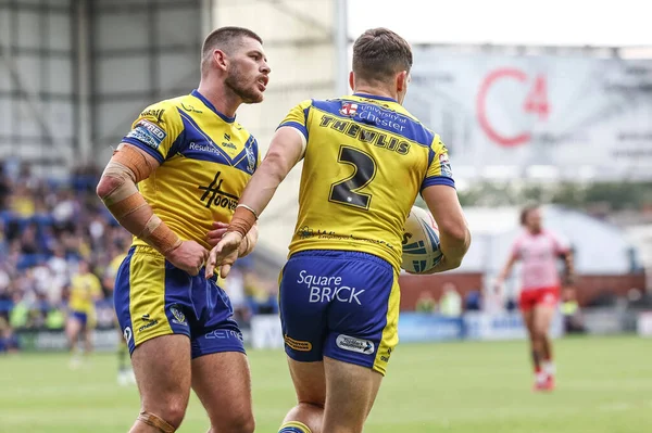 Warrington Wolves 'tan Josh Thewlis, 6 Eylül 2025' te Warrington, İngiltere 'deki Halliwell Jones Stadyumu' nda oynanan 25.