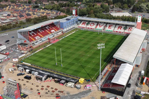 Sewell Group Craven Park 'ın Betfred Süper Lig 25. Raundunda Hull KR, Hull FC' ye karşı Sewell Group Craven Park 'ta 7 Eylül 2025 tarihinde oynanan karşılaşma genel hava görüntüsü.