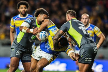 Leeds Rhinos takımından Sam Lisone, Leeds Stadyumu, Leeds, İngiltere 11 Eylül 2025 'te oynanan Betfred Süper Lig 26.