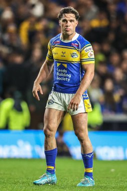 Leeds Rhinos takımından Brodie Croft, Betfred Süper Lig 'in 26. Maçı sırasında Leeds Rhinos, Catalans Dragons' a karşı Headingley Stadyumu, Leeds, İngiltere, 11 Eylül 2025