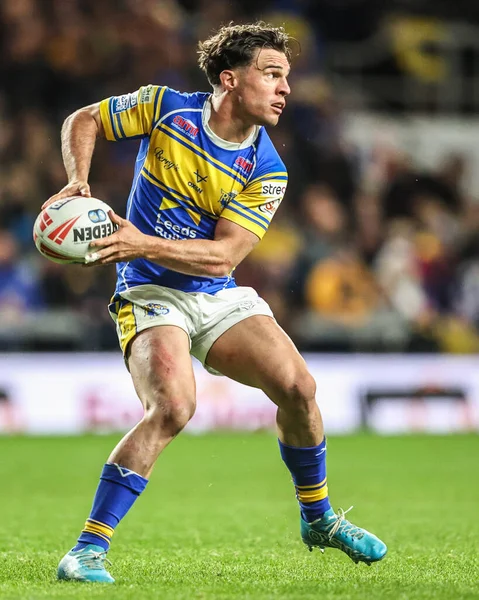 Leeds Rhinos takımından Brodie Croft, Betfred Süper Lig 26. Maçı sırasında Leeds Gergedan ve Dragons 'a karşı Headingley Stadyumu, Leeds, İngiltere, 11 Eylül 2025