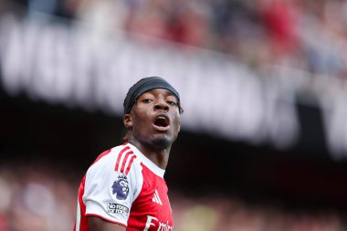 Arsenal 'den Noni Madueke, 13 Eylül 2025' te İngiltere 'nin Emirates Stadyumu' nda oynanan Premier League maçı Arsenal - Nottingham Forest maçında takımın ilk golünü kutluyor. 