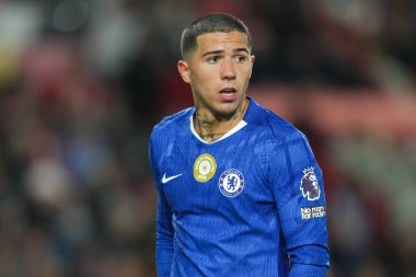Chelsea 'den Enzo Fernnndez Premier Lig karşılaşmasında Brentford Chelsea' ye karşı Gtech Community Stadyumu, Londra, Birleşik Krallık, 13 Eylül 2025 
