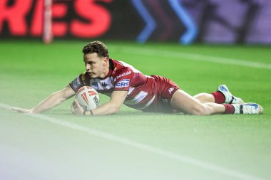 Wigan Warriors 'dan Jai Field, 12 Eylül 2025' te İngiltere 'nin Wigan kentinde oynanan Wigan Warriors - Castleford Tigers maçında 10-0 öne geçiyor.