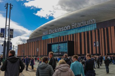 Premier Lig maçı öncesinde Hill Dickinson Stadyumu 'nun genel görünümü 13 Eylül 2025' te Liverpool 'daki Hill Dickinson Stadyumu' nda Everton 'a karşı Aston Villa maçı. 
