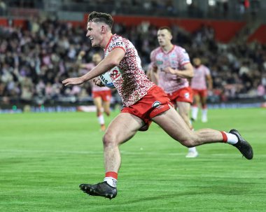 Leigh Leopards 'dan Andrew Badrock, 12 Eylül 2025' te Leigh Spor Köyü 'nde oynanan Betfred Süper Lig 26. Raundunda Leigh Leopards ile St Helens maçına gidiyor.