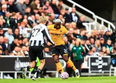 Wolverhampton Wanderers 'dan Toti Gomes, Premier League maçı sırasında St. James' s Park, Newcastle, İngiltere 'de oynanan Newcastle United - Wolverhampton Wanderers maçında
