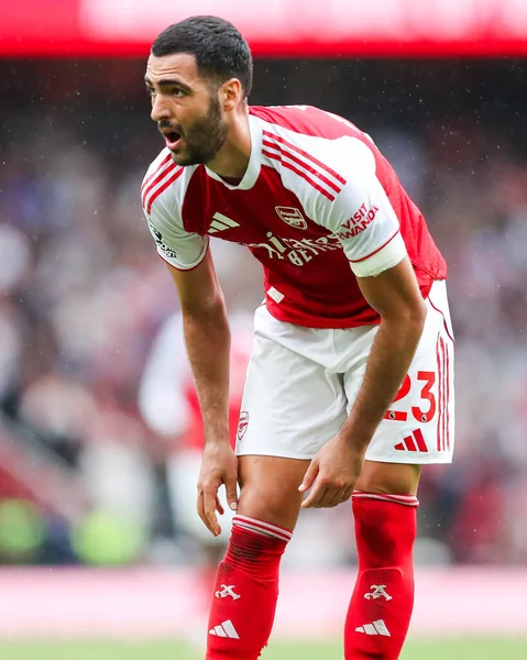 Arsenal 'den Mikel Merino, 13 Eylül 2025' te İngiltere 'nin Emirates Stadyumu' nda oynanan Premier League karşılaşmasında tepki gösterdi. 