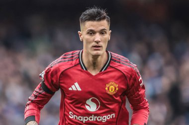 Manchester United takımından Benjamin Sesko Manchester City ile Manchester United maçında Etihad Stadyumu, Manchester, İngiltere 'de 14 Eylül 2025