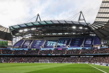 Etihad Stadyumu 'nun Premier League maçı sırasında Manchester City ile Manchester United' ın Etihad Stadyumu 'nda karşılaşması 14 Eylül 2025